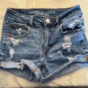 American eagle hi-rise shortie Jean shorts